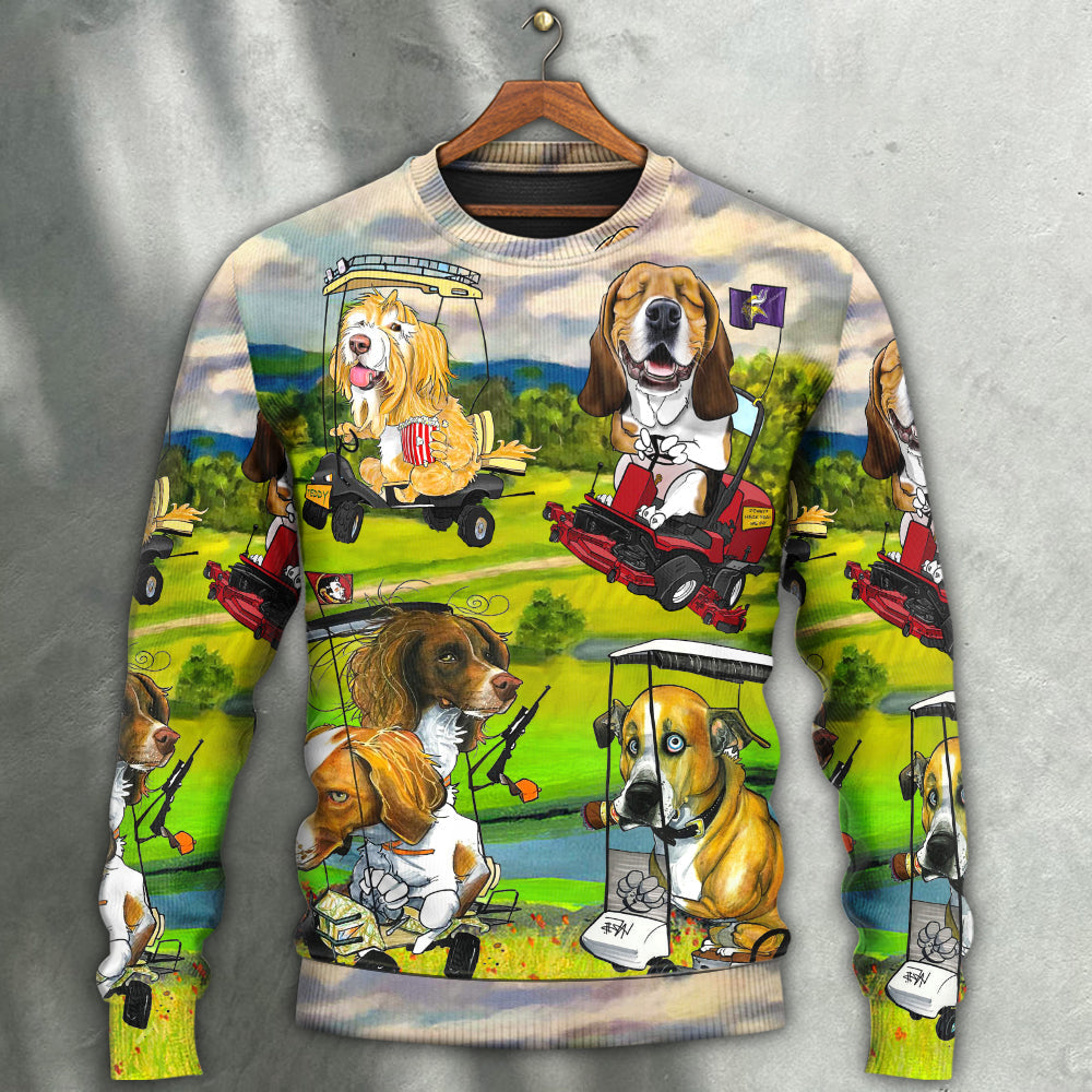Golf Dog Driving Cart Sweater For Playful Everyday Outfits Travel And Comfortable Daily Wear