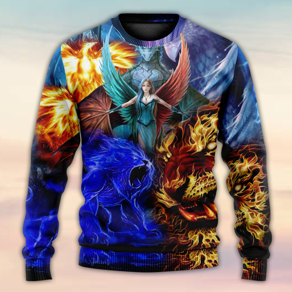 Mystic Dragon Fantasy Sweater For Outdoor Activities Weekend Trips And Relaxed Everyday Outfits