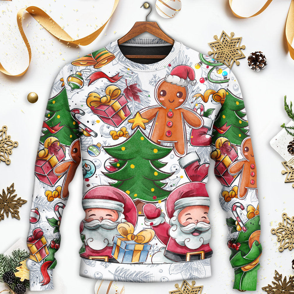 Christmas Santa Cutie Snowman Gingerbread Sweater For Holiday Travel Winter Outings And Cheerful Gift Giving