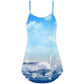Music Sounds Of Nature V-Neck Sleeveless Cami Dress For Vacations Parties And Expressive Warm Weather Styling