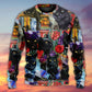 Black Cat With Floral Sweater For Nature Inspired Fashion Events And Relaxed Everyday Comfort