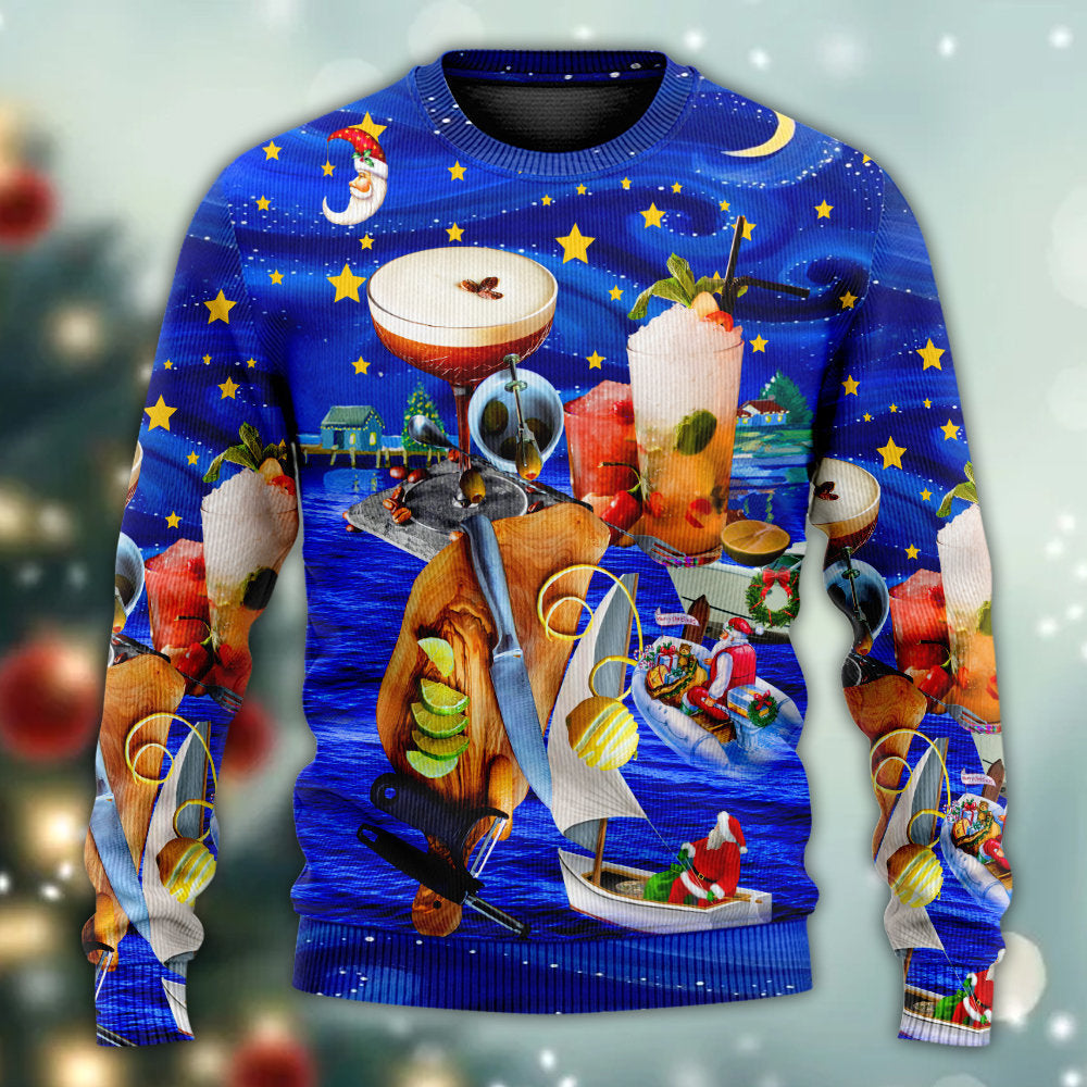 Cocktail Christmas Merry Holiday Sweater For Holiday Travel Winter Outings And Cheerful Gift Giving