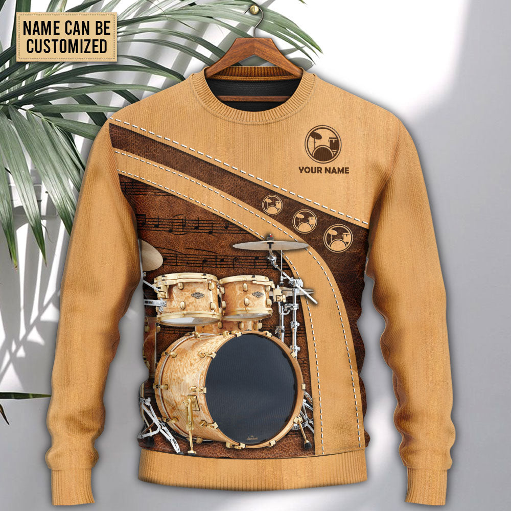 Vintage Drummer And Lady Stick Sweater For Distinctive Style Travel Adventures And Creative Gifts