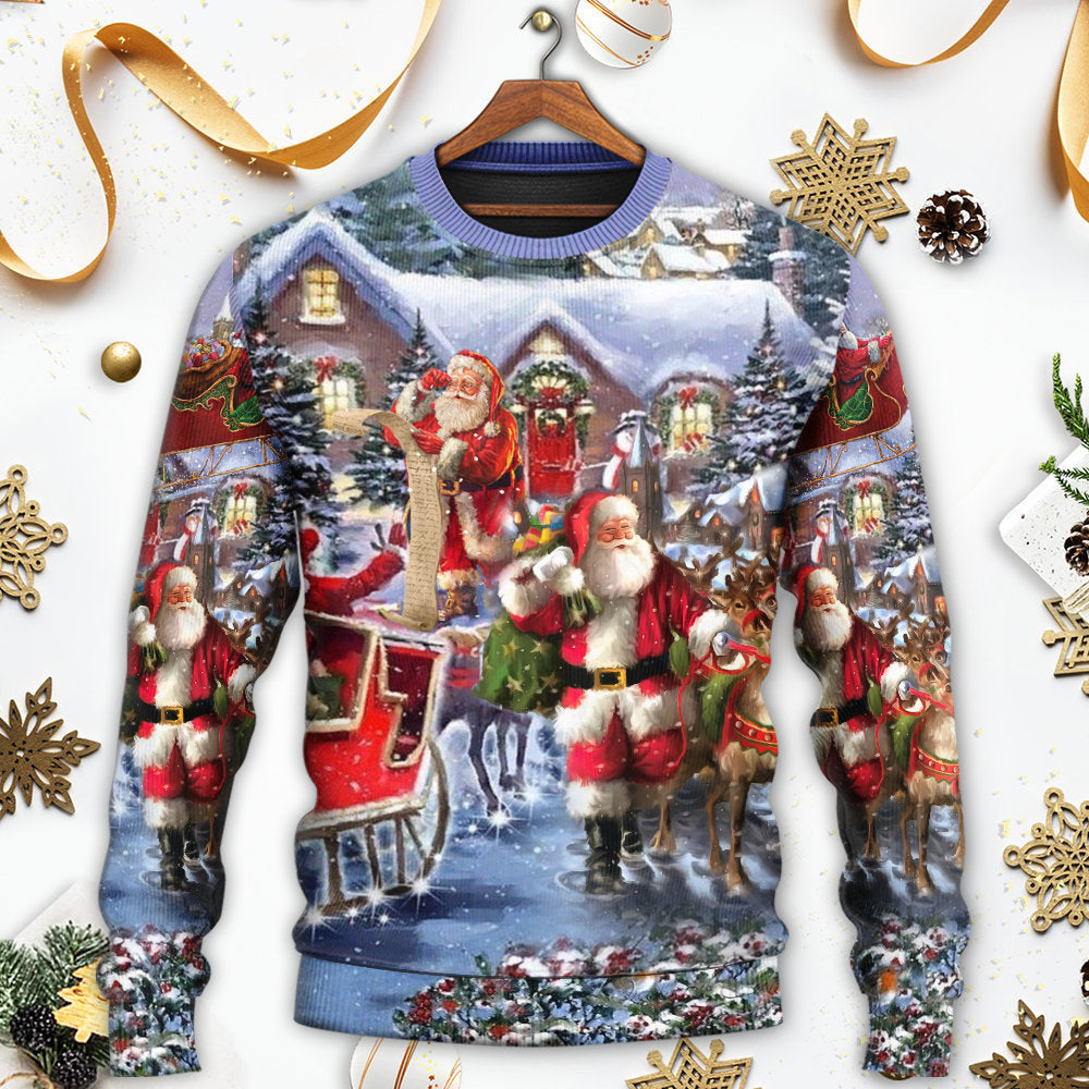 Christmas Santa Holiday Night Sweater For Holiday Travel Winter Outings And Cheerful Gift Giving