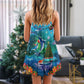 Christmas Whales Under The Sea V-Neck Sleeveless Cami Dress For Festive Events And Casual Summer Styling