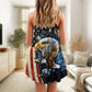 Galaxy Eagle Wildlife V-Neck Sleeveless Cami Dress For Summer Vacations Festivals And Casual Everyday Wear