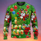 Christmas Funny Santa Holiday Tree Glow Sweater For Winter Celebrations Family Events And Relaxed Seasonal Styling