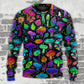 Neon Colorful Mushroom With Leaf Sweater For Festival Adventures Vacations And Relaxed Daily Styling