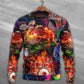 Drum Is My Fire Skull Sweater For Fantasy Fans Casual Outings And Weekend Adventures