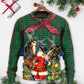 Christmas Santa Cowboy Green Sweater For Winter Celebrations Family Events And Thoughtful Gifting