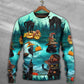 Halloween Black Cat Pumpkin Sweater For Art Fans Travel Parties And Distinctive Casual Style