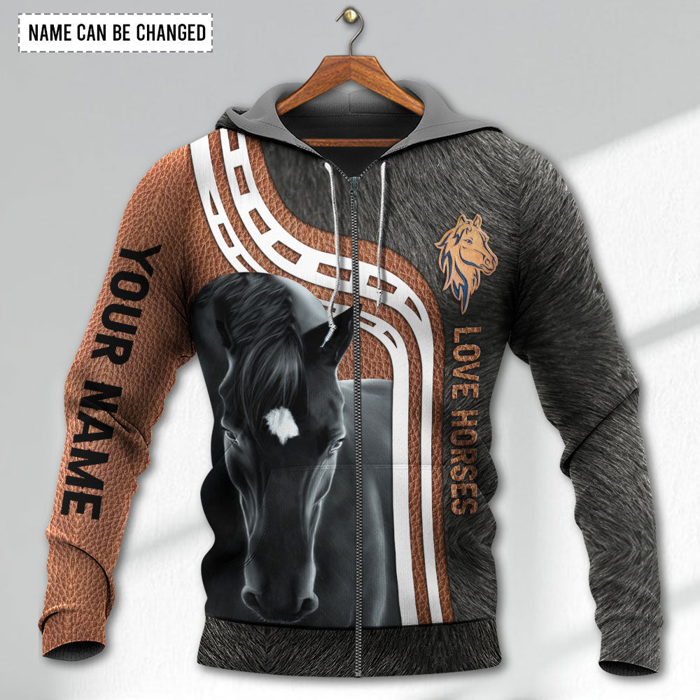 Black Horse Love Personalized Hoodie For Country Lifestyle Outdoor Trips And Relaxed Everyday Wear