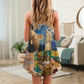 Cat Dreaming Of Stars V-Neck Sleeveless Cami Dress For Vacations And Casual Warm Weather Wear