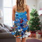 Christmas Skull Merry Holiday Theme V-Neck Sleeveless Cami Dress For Vacations And Casual Warm Weather Wear