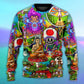Hippie Mushroom Peace Colorful Sweater For Bohemian Style Festivals Travel And Casual Everyday Wear