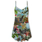 Christmas See You Later Alligator V-Neck Sleeveless Cami Dress For Festive Events And Casual Summer Styling
