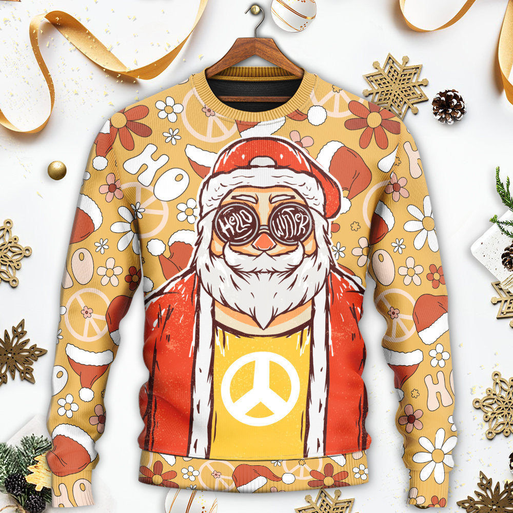 Christmas Santa Cutie Hippie Groovy Sweater For Winter Parties Seasonal Adventures And Relaxed Everyday Styling