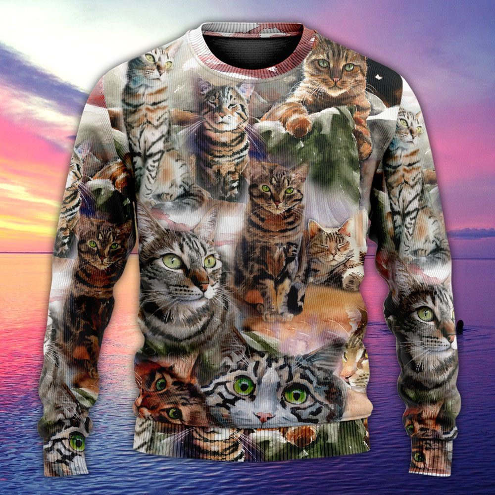 Tabby Cat Daily Portrait Sweater For Casual Wear Travel Parties And Comfortable Seasonal Style