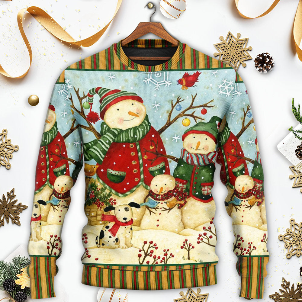 Christmas Cute Snowman Happy Xmas Sweater For Winter Parties Seasonal Adventures And Relaxed Everyday Styling