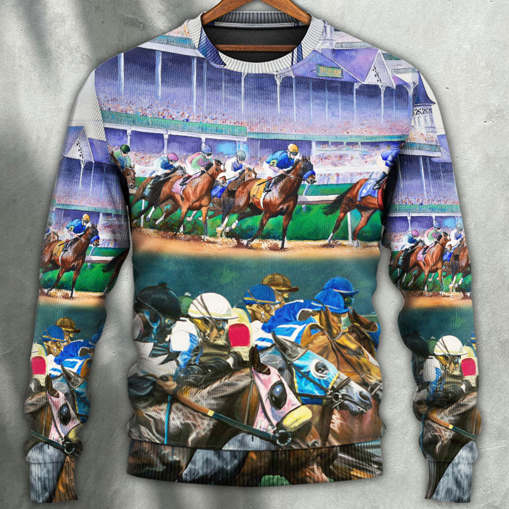 Horse Racing Sweater For Animal Lovers Casual Wear Holidays And Thoughtful Gifting