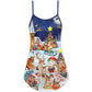 Christmas Happy Animals Funny Love V-Neck Sleeveless Cami Dress For Summer Events And Comfortable Everyday Style