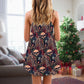 Christmas Tattoo Skull Amazing V-Neck Sleeveless Cami Dress For Festive Events And Casual Summer Styling