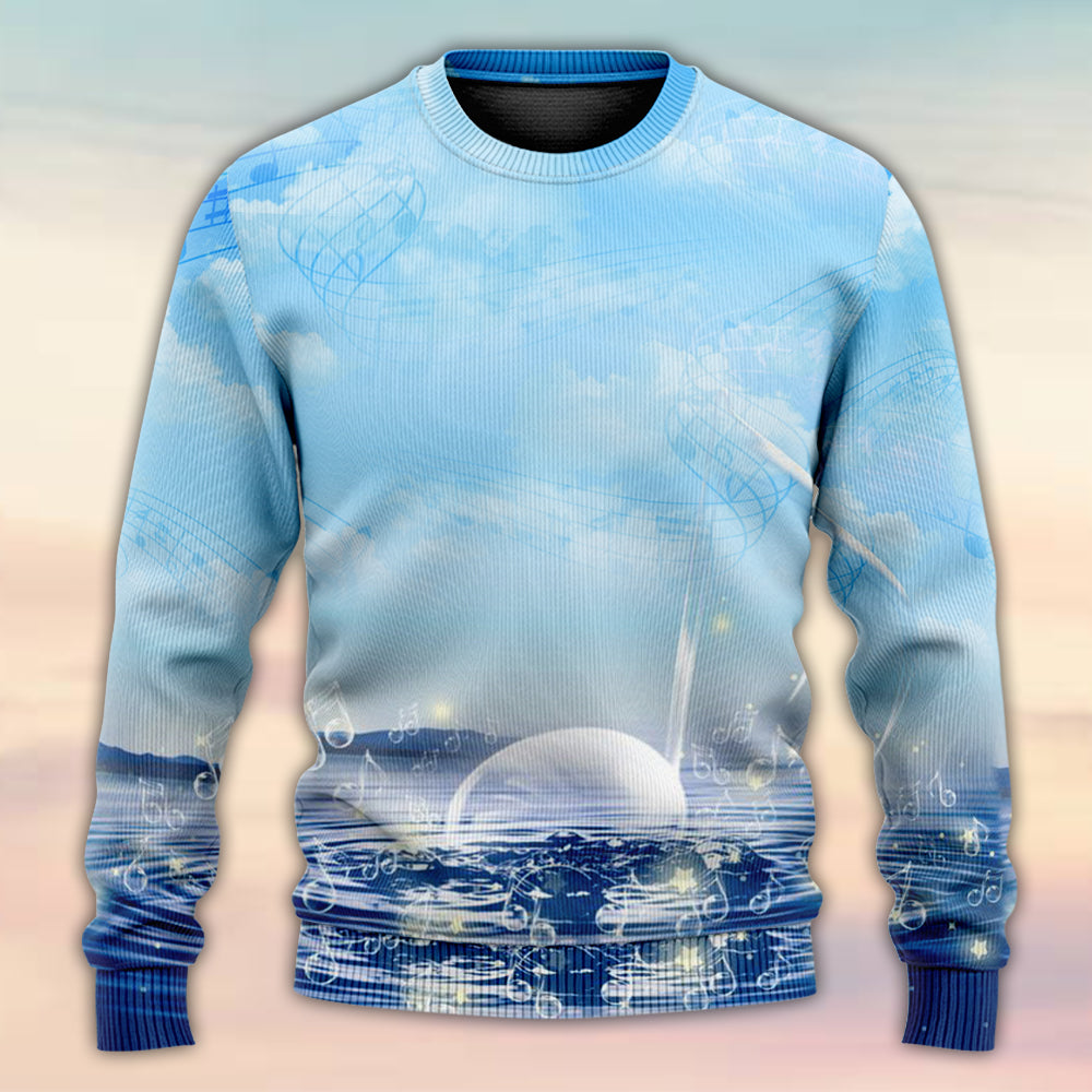 Music Sounds Of Nature Sweater For Rehearsals Weekend Outings And Expressive Casual Styling