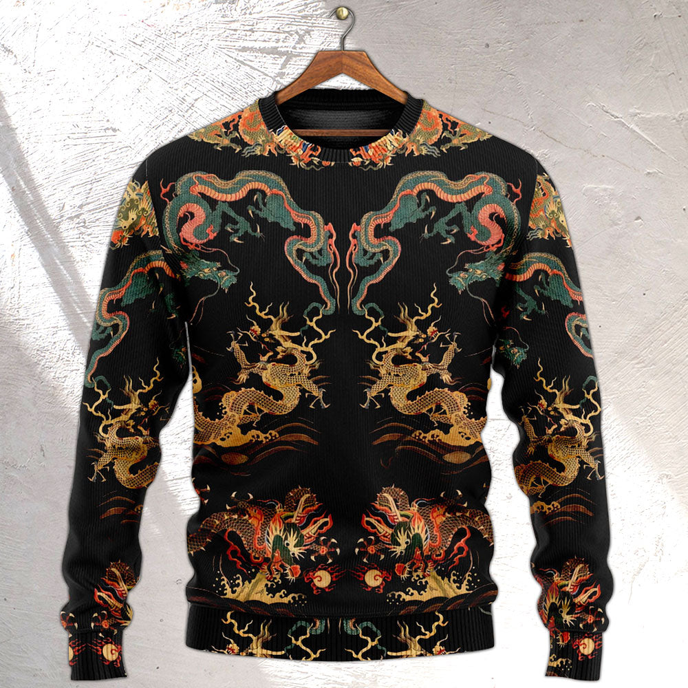 Royal Chinese Dragon Sweater For Casual Wear Travel Parties And Comfortable Seasonal Style