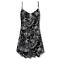 Skull True Face Quote V-Neck Sleeveless Cami Dress For Bold Summer Events Vacations And Artistic Casual Style