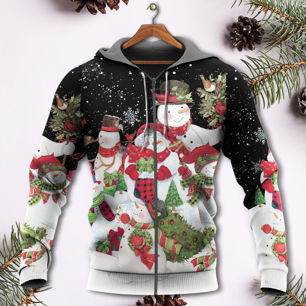 Cute Christmas Snowman Joy Cardinal Hoodie For Winter Streetwear Christmas Travel And Seasonal Home Gatherings