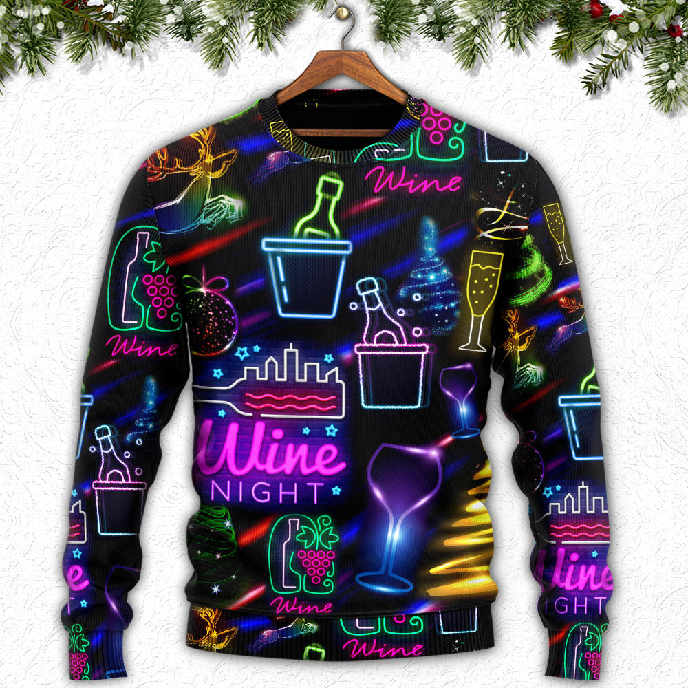 Christmas Wine Neon Sweater For Family Gatherings Winter Travel And Everyday Seasonal Comfort
