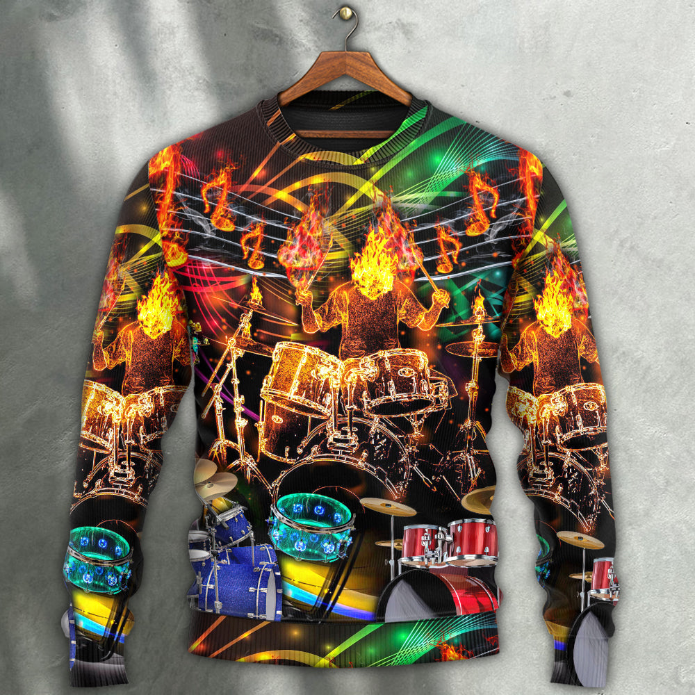 Drum Is My Colorful Light Sweater For Rehearsals Weekend Outings And Expressive Casual Styling