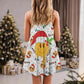 Groovy Santa Smile V-Neck Sleeveless Cami Dress For Vacations And Casual Warm Weather Wear
