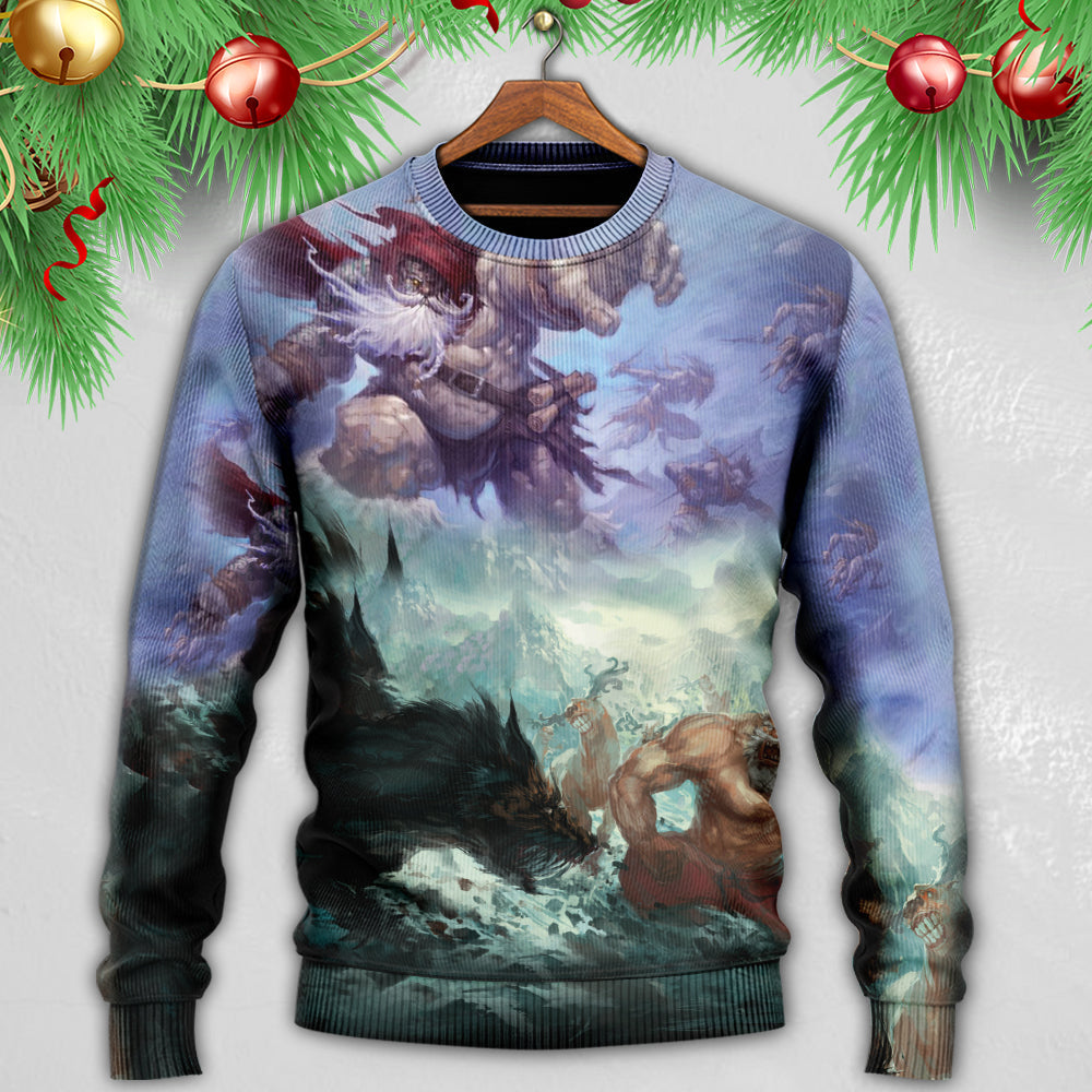 Christmas Santa Dark Fantasy Sweater For Winter Parties Seasonal Adventures And Relaxed Everyday Styling