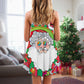 Psychedelic Hippie Santa Christmas V-Neck Sleeveless Cami Dress For Vacations And Casual Warm Weather Wear