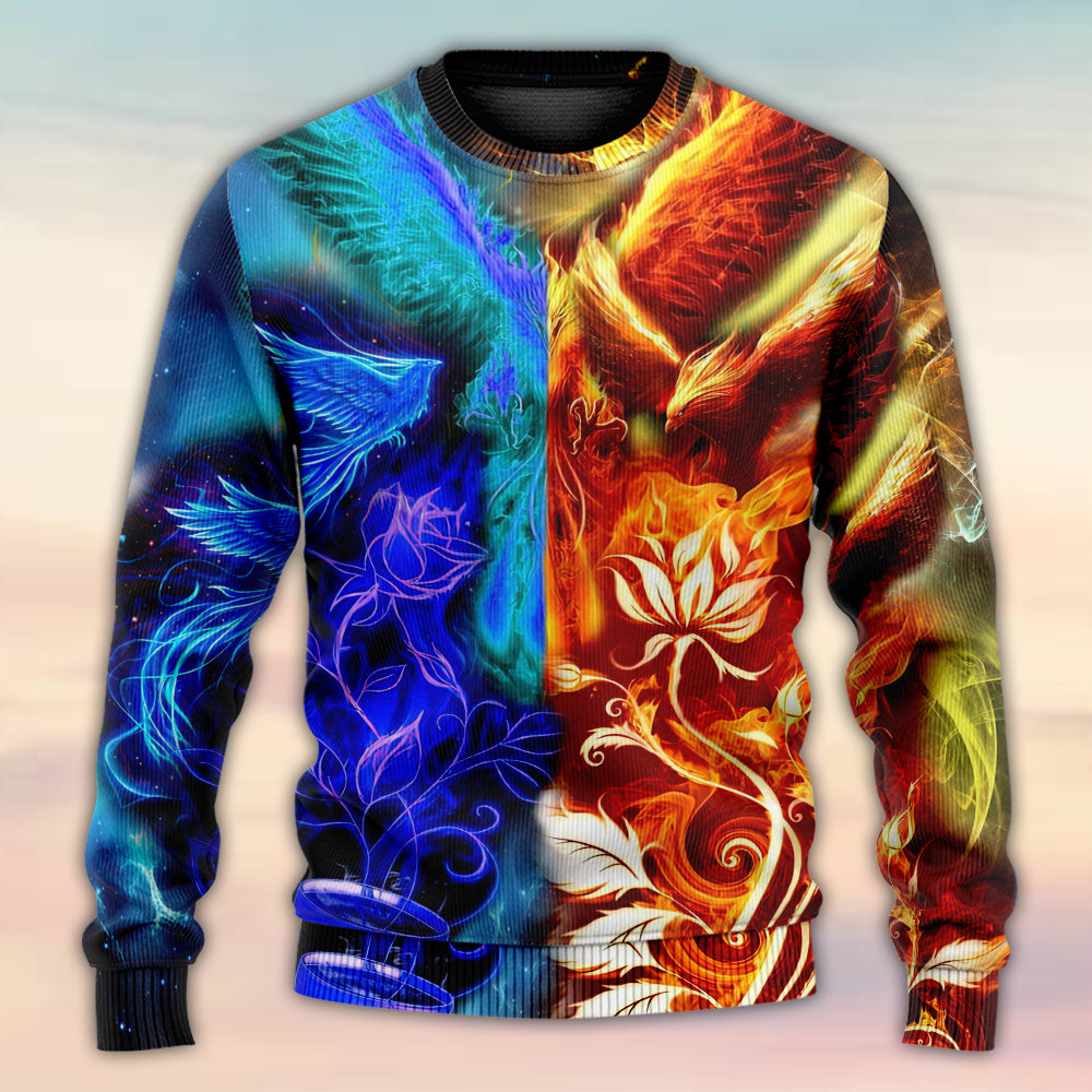 Phoenix Rebirth Fantasy Sweater For Casual Gatherings Holidays And Everyday Comfort