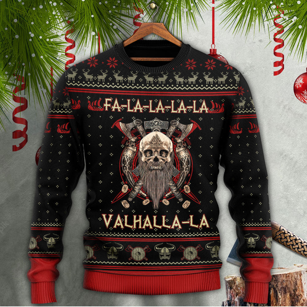 Viking Valhalla Black And Red Sweater For Outdoor Gatherings Weekend Trips And Bold Casual Styling