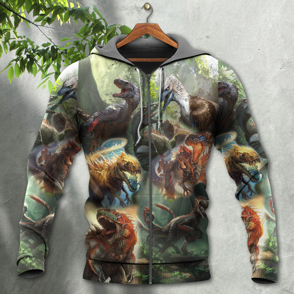Dinosaur Roaring Jungle Adventure Hoodie For Mythical Themes Daily Outfits And Gift Ideas