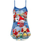 Rebel Santa Party Humor V-Neck Sleeveless Cami Dress For Summer Vacations Festivals And Casual Everyday Wear