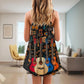 Guitar Lover Happy Life Music V-Neck Sleeveless Cami Dress For Festivals Travel And Relaxed Casual Summer Wear