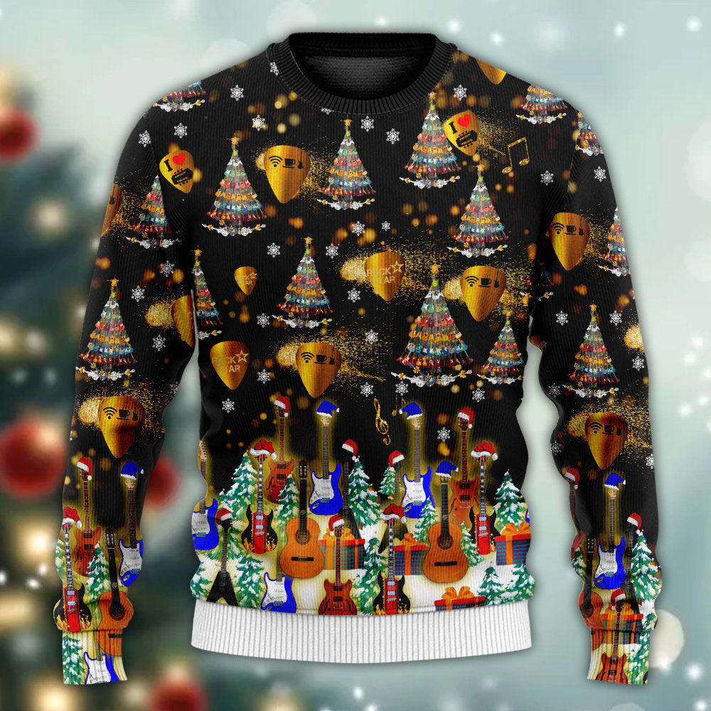 Christmas Yes I Speak Guitar Sweater For Festive Parties Family Photos And Comfortable Seasonal Wear