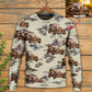 Vintage Car Tropical Island Palm Trees Sweater For Garage Gatherings Road Adventures And Creative Gifts