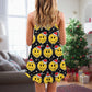 Christmas Smiling Face Santa Hat V-Neck Sleeveless Cami Dress For Festive Events And Casual Summer Styling