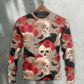 Skull With Rose Flower And Raven Gothic Sweater For Halloween Events Weekend Outings And Creative Gift Giving
