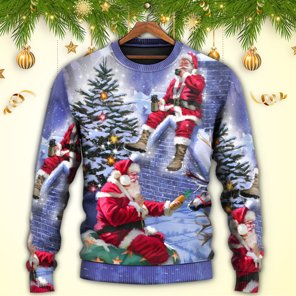 Christmas Santa Story Night Xmas Is Coming Sweater For Family Gatherings Winter Travel And Everyday Seasonal Comfort