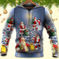 Christmas Santa Love Light Tree Hoodie For Holiday Gatherings Winter Travel And Seasonal Gifting