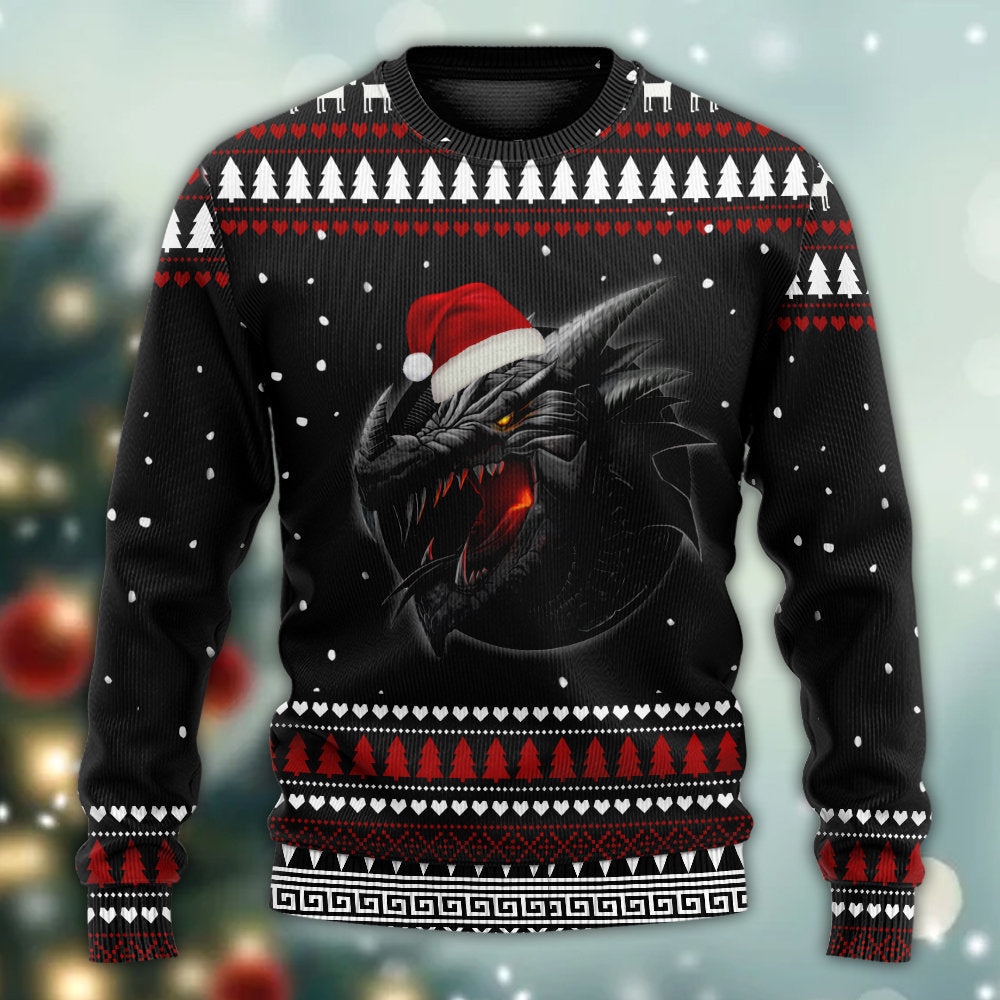 Dragon Merry Christmas Strong Power Sweater For Festive Parties Family Photos And Comfortable Seasonal Wear
