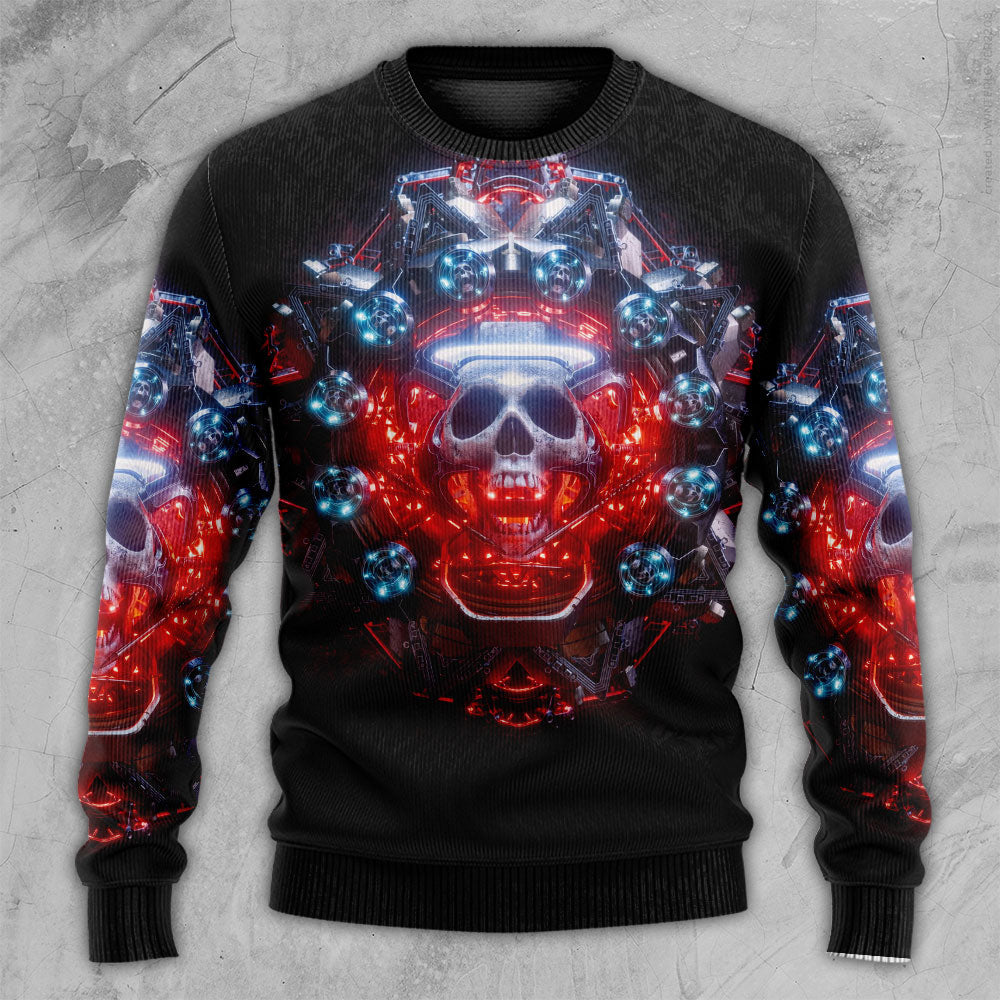 Skull Electric Dream Fantasy Sweater For Bold Streetwear Travel And Relaxed Everyday Styling