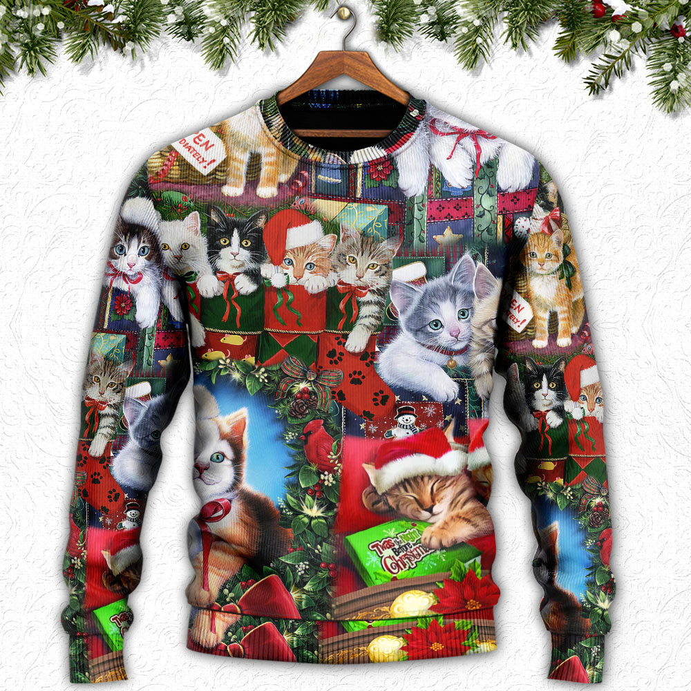 Cat Christmas Tree Merry Xmas Sweater For Seasonal Parties Cozy Gatherings And Thoughtful Holiday Gifts