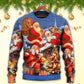 Christmas Santa Up On Rooftop Sweater For Family Gatherings Winter Travel And Everyday Seasonal Comfort